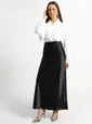 Юбка атласная Эвелин (черная) Ю15258-25М