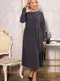Платье из вельвета Андреа (графит) П14801-25М