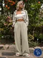 Брюки льняные Тропик (оливковые) Б16194-1М