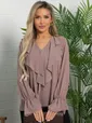 Блуза шифоновая Вэнси (какао) Б15659-8М