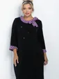 Платье Жемчужина (черно-сиреневое) П11422