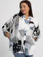 Блуза Лесная Фея (бело-синяя) Б16096-18М
