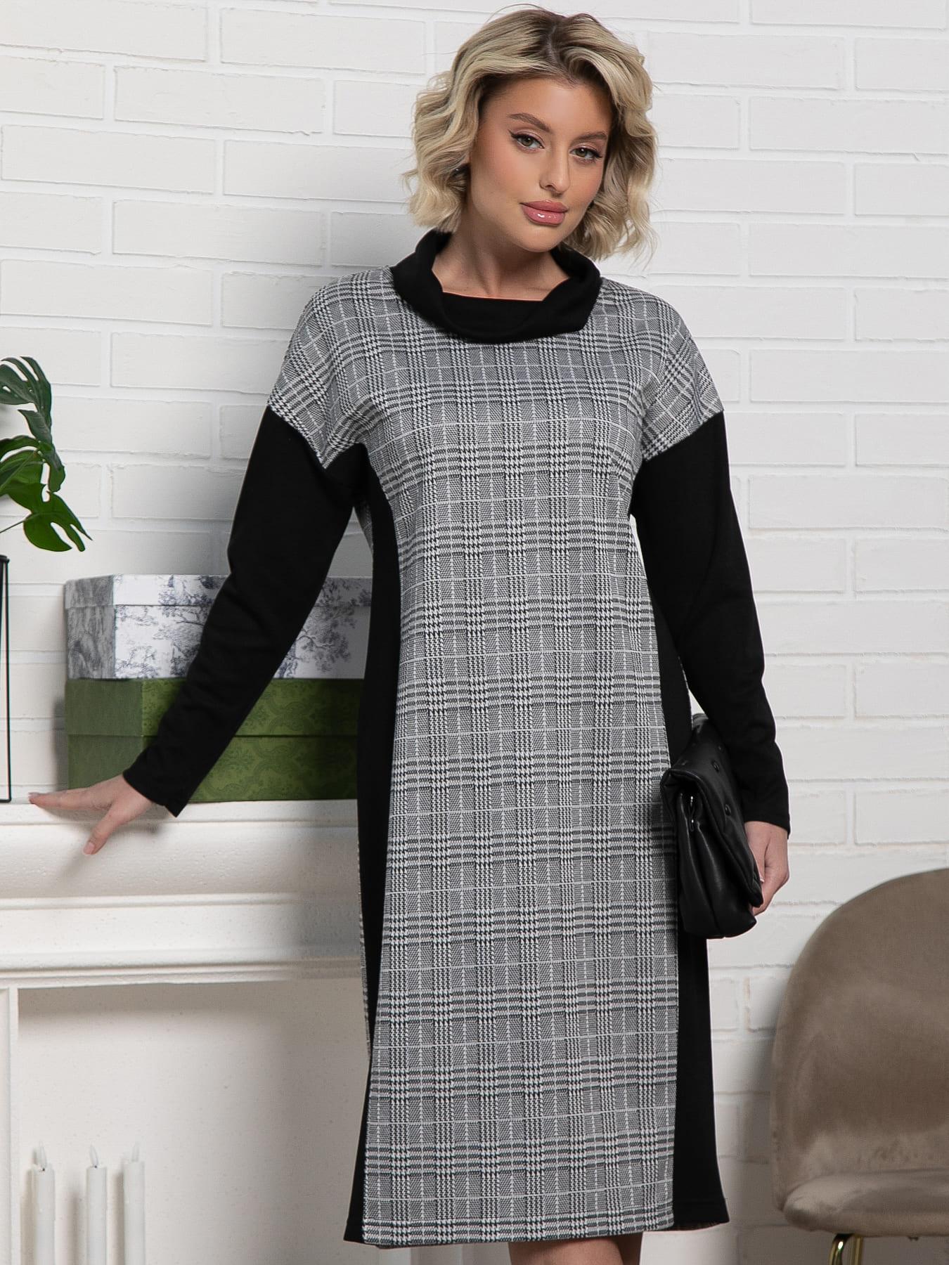 Платье Жанетта (черно-серое) П15128-18М