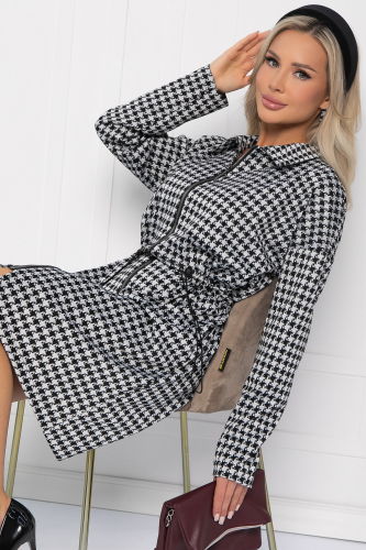 Платье Зарина (черно-белое) П14227-5М