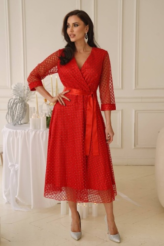 Платье праздничное Северное сияние (красное) П14398-5М