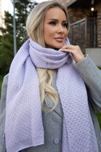 Вязаный палантин (пыльно-сиреневый) ВП01-1М