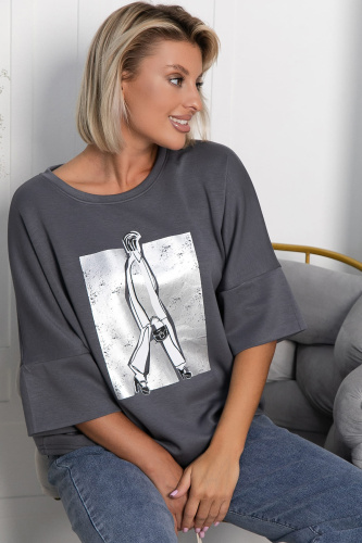 Блуза Фауст (серая) Б14203-20М