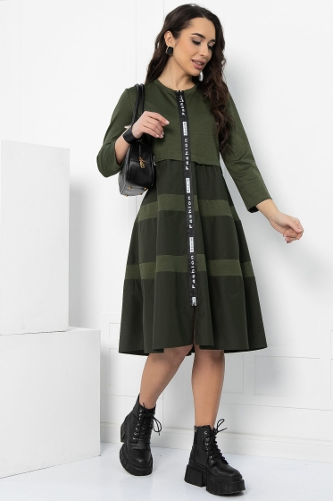 Платье Земфира (хаки) П11439