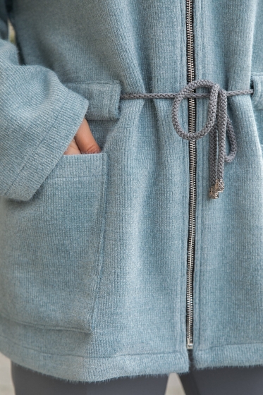 Пальто Альпака (серо-голубое) Б14138-7М