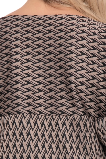 Платье "Елена" (бежево-черное) П8346