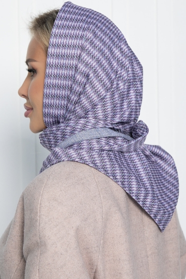 Косынка с подворотом (серый/сиреневый) КП17