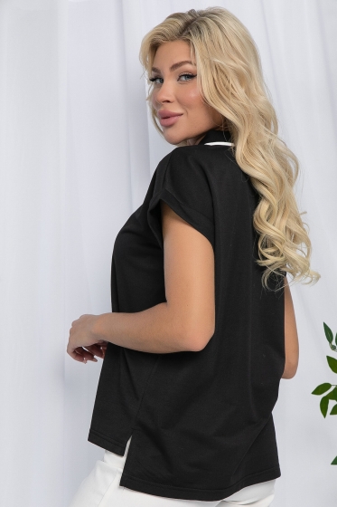 Поло Юлиана (черное/полоска) Б13074-10М