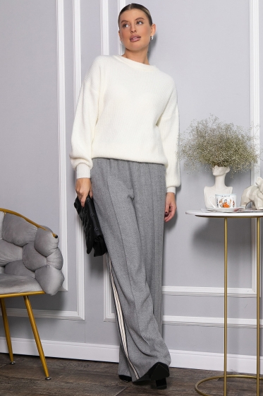 Брюки утепленные трикотажные Вильнюс (серые) Б14452-5М