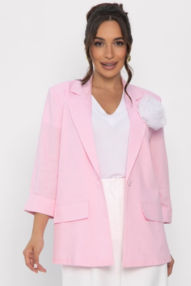 Пиджак льняной Мэрлин (розовый) Б13960-7М