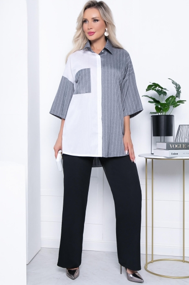 Рубашка "Модис" (грей/вайт) Б7165