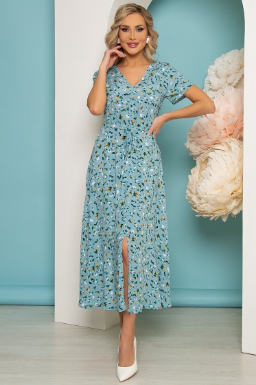 Платье "Римские каникулы" (голубое) П3523