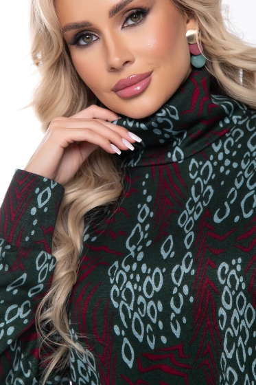 Джемпер "Ариана" (грин/принт) Б7651