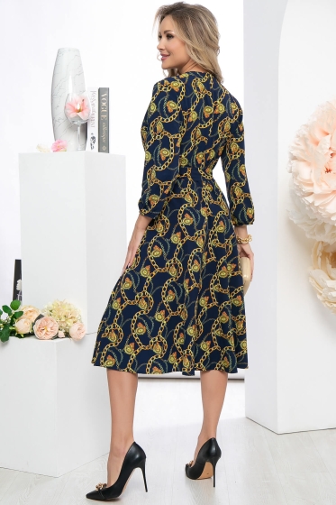 Платье "Твой каприз" (синее, цепи) П4744