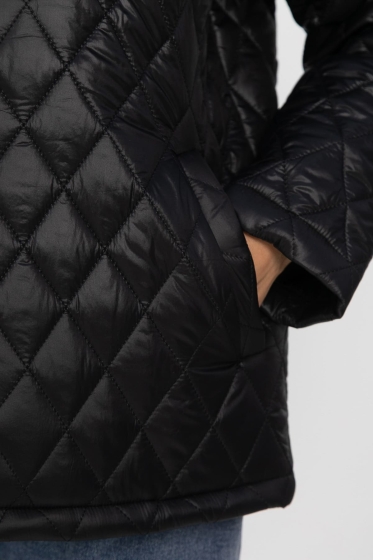 Куртка демисезонная стеганая (черная) Б14249-25М