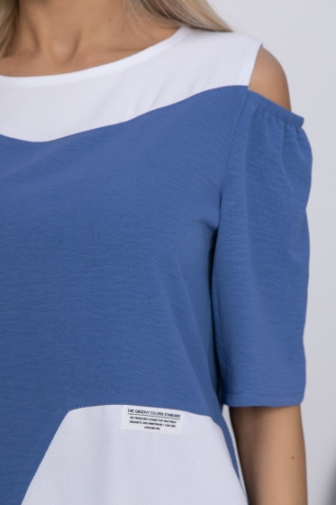 Костюм Аурика (белый/джинс) К10673