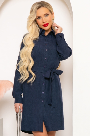 Платье-рубашка "Чувство стиля" (темно-синее) П4037