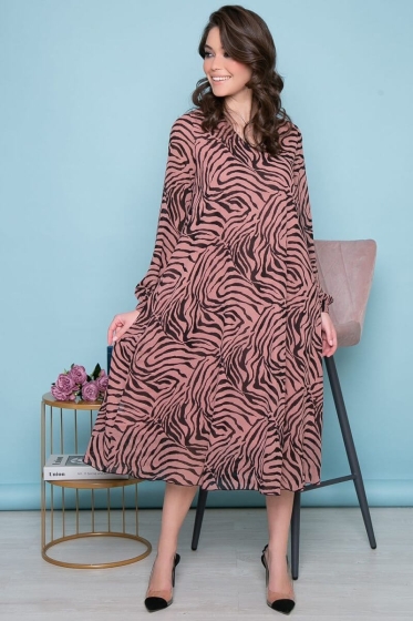 Платье "Волшебная история" (пыльная роза/блэк) П7237