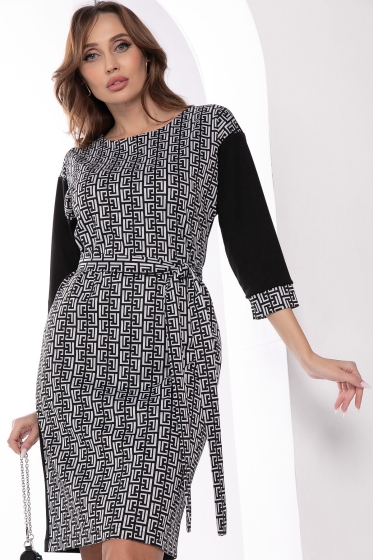 Платье "Греция" (черно-белое) П8366