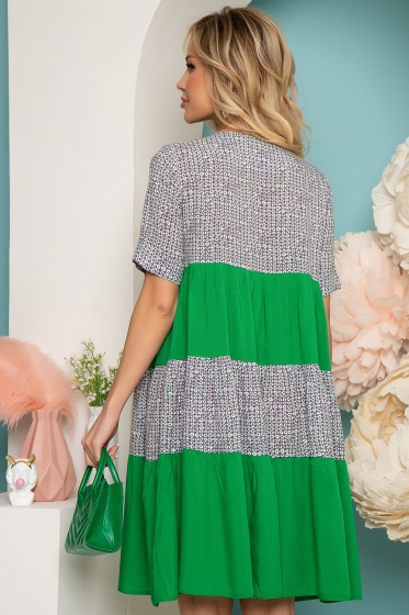 Платье "Милее всех" (грин / грей) П3625