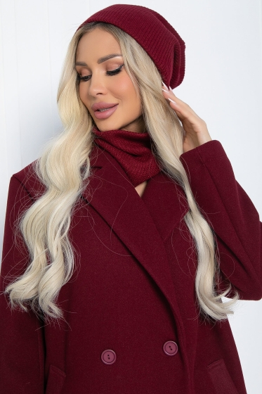 Комплект шапка и снуд (вишня) ШС32