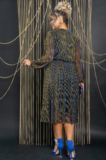 Платье Млечный путь (сине-золотое) П11715