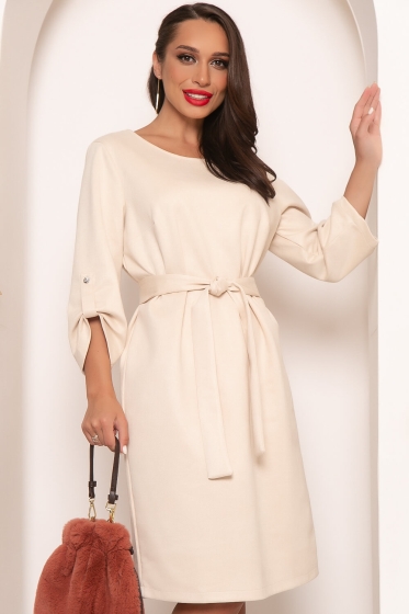 Платье из замши "Малибу" (слоновая кость) П4143