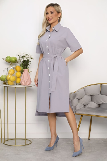 Платье Фруктовый коктейль (светло-серое) П13655-18М