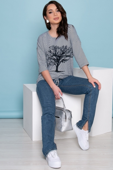 Футболка со стразами (дерево) Б3447