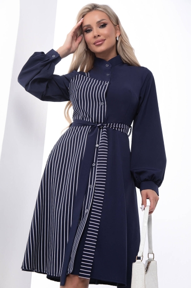 Платье "Королева красоты" (синее/полоска) П7405