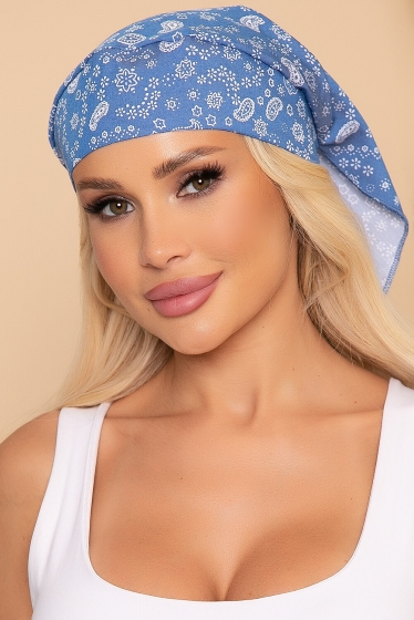 Бандана-косынка (пейсли, голубая) БК4