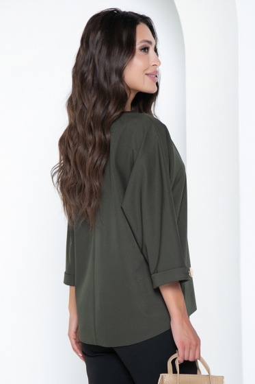Блуза "Тринити" с пояском (хаки) Б2574