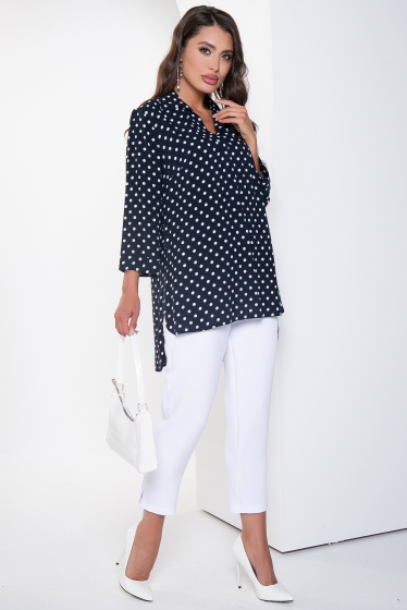 Рубашка "Классика времени" (синяя, горох) Б2476