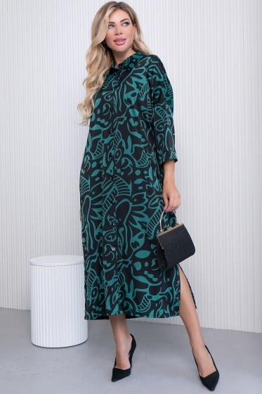 Платье "Сьюзан" (абстракция/грин) П7024