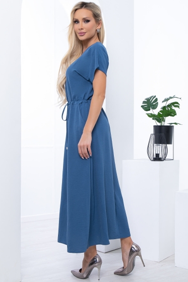 Платье "Лина" (темно-синее) П6049