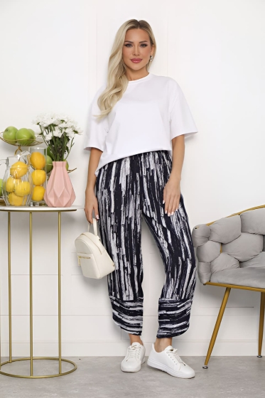 Брюки бохо (синие/полоска) Б13703-10М