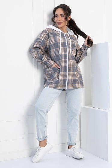 Рубашка Руслана (бежево-коричневая) Б12916-44М