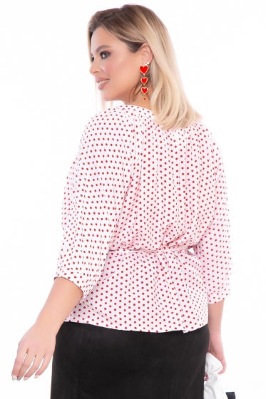 Блуза "Рио" (красный горох) Б3167