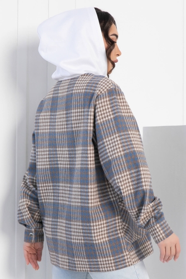 Рубашка Руслана (бежево-коричневая) Б12916-44М