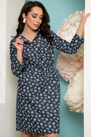 Платье "Сафари" (якоря) П3613