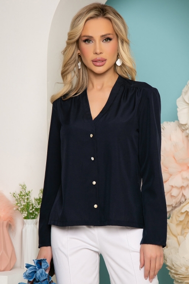 Блуза "Элизабет" (темно-синяя) Б3066