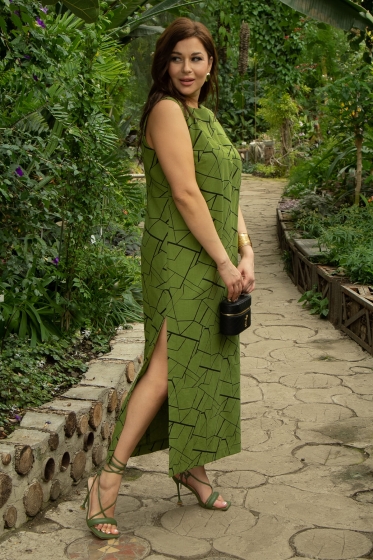 Платье Дария (лайм) П13480-1М