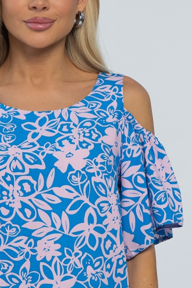 Платье Марианна (сине-розовое) П13472-5М