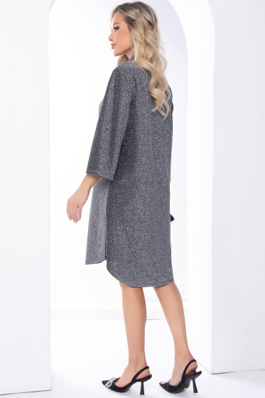 Платье рубашка "Блестящее будущее" (серебро) Б8185