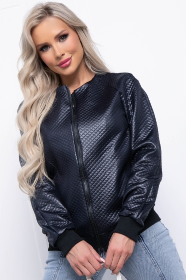 Бомбер на молнии из трикотажа Б7293 (синий)
