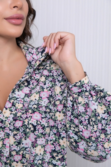 Блуза "Каролина" (темно-синяя) Б5949